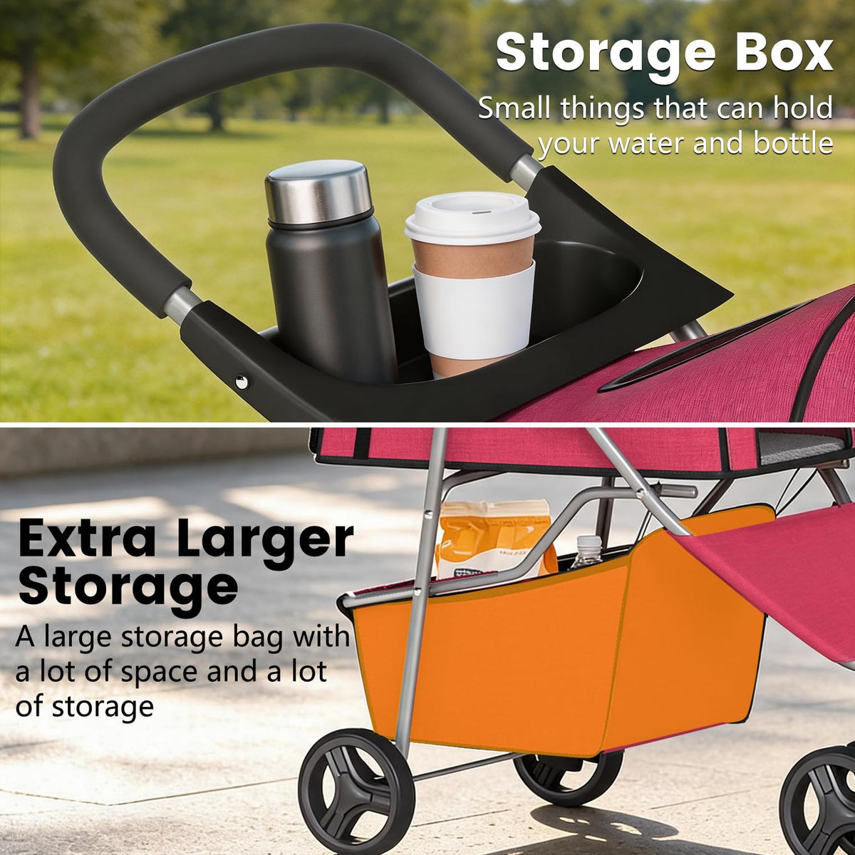 BestPet | 3-Wheel Pet Stroller | Red | Foldable Dog and Cat Stroller