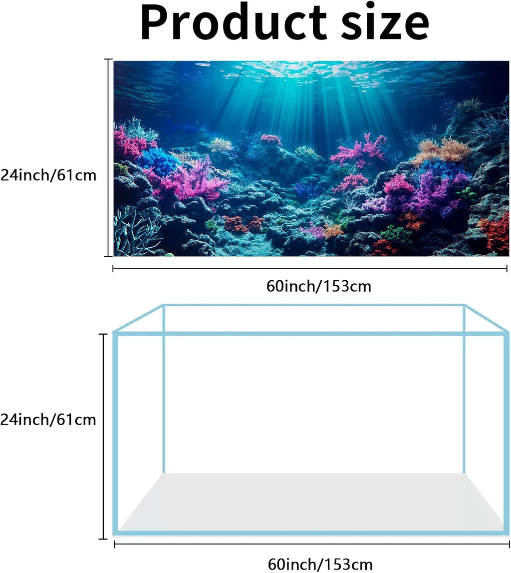 COMSUN 3 Pack Aquarium Background, 60x24 inch Polyester Aquarium Background