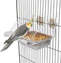 Hypeety Transparent No Mess Bird Feeder for Cage with Anti-Slip Perch