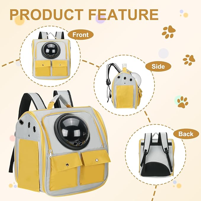Pet Backpack Carrier, Portable and Ventilated, Oxford Cloth, Dogs Cats and - Image 4