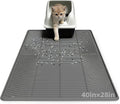 Cat Litter Mat 40"x28" - Soft Silicone & Leak-Proof Large Litter Mat, Non-Slip Cat Litter Trapping Mat for Multiple Cats, Easy to Clean & Durable for All Types (Gray)