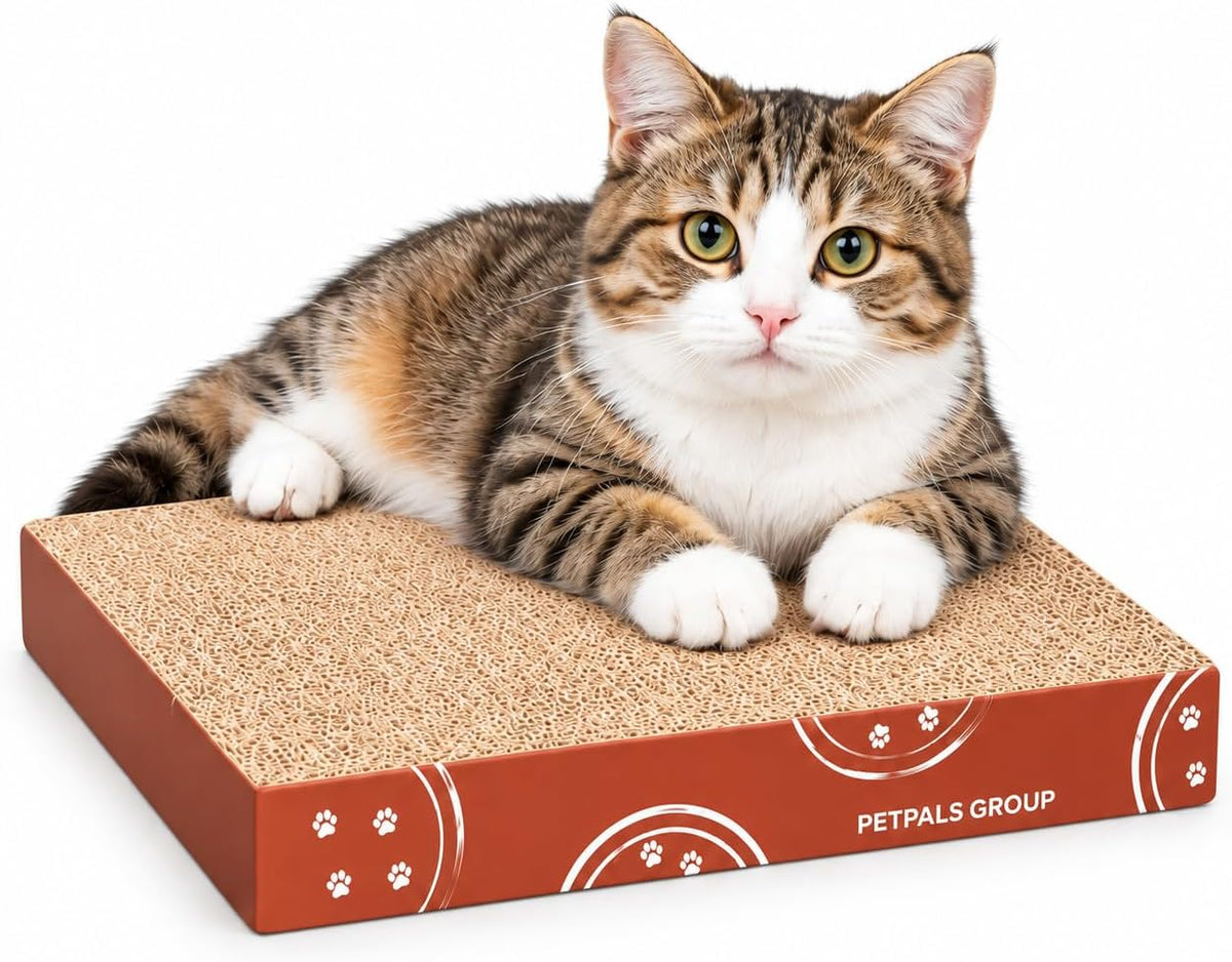 Petpals Corrugate Cardboard Cat Scratching Pad, 24" Double Side L Shaped