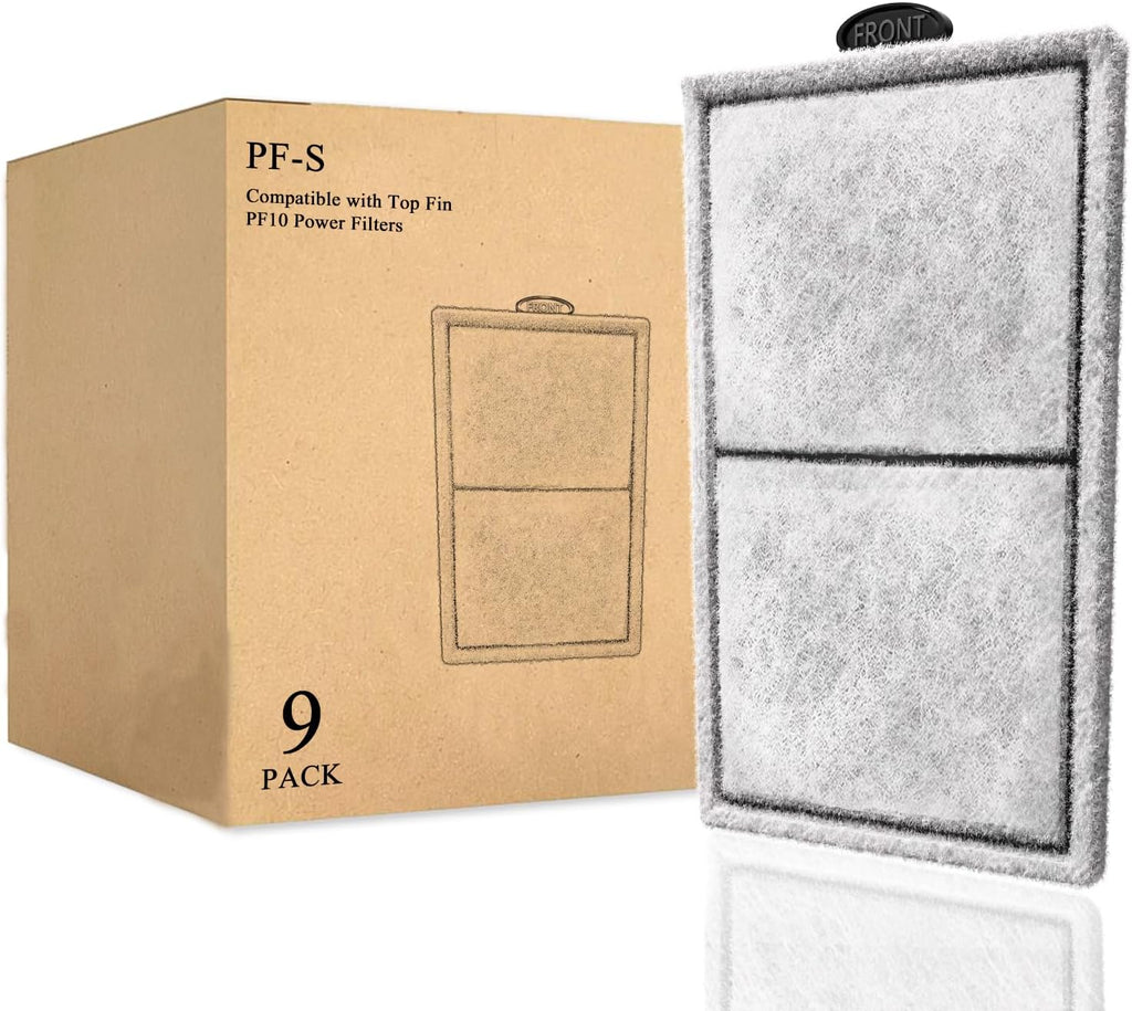 16 Pack PF-S Filter Cartridges Only Fit to Top Fin PF10 Power Filter, Fish Tank Filter Cartridges Replacement NOT Compatible with Imagitarium/CN-S Filter (5.19 x 3.09 inches, not Include Handle)