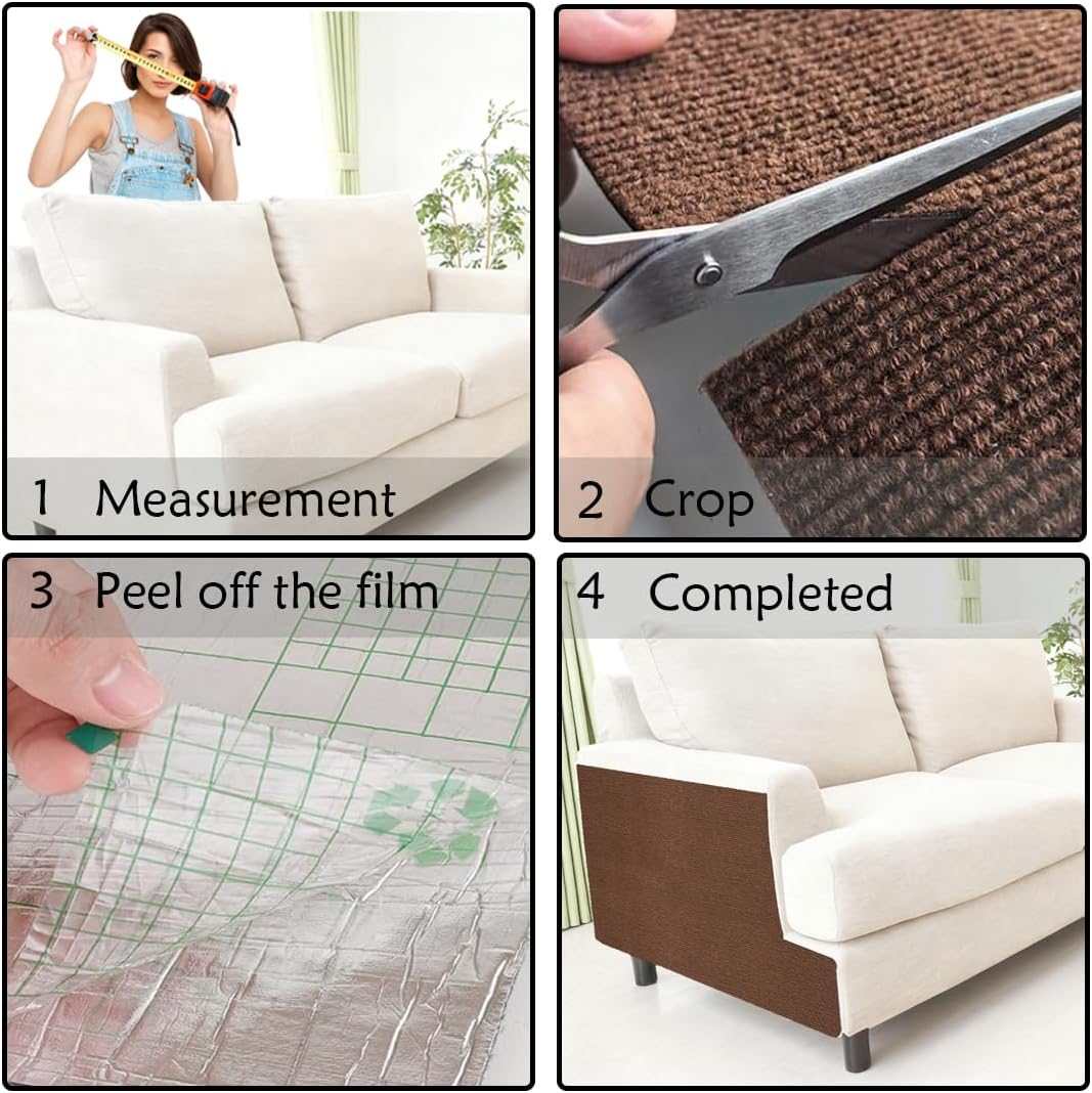 Cat Scratch Furniture Protection, Cat Scratch Mat for Couch Brown
