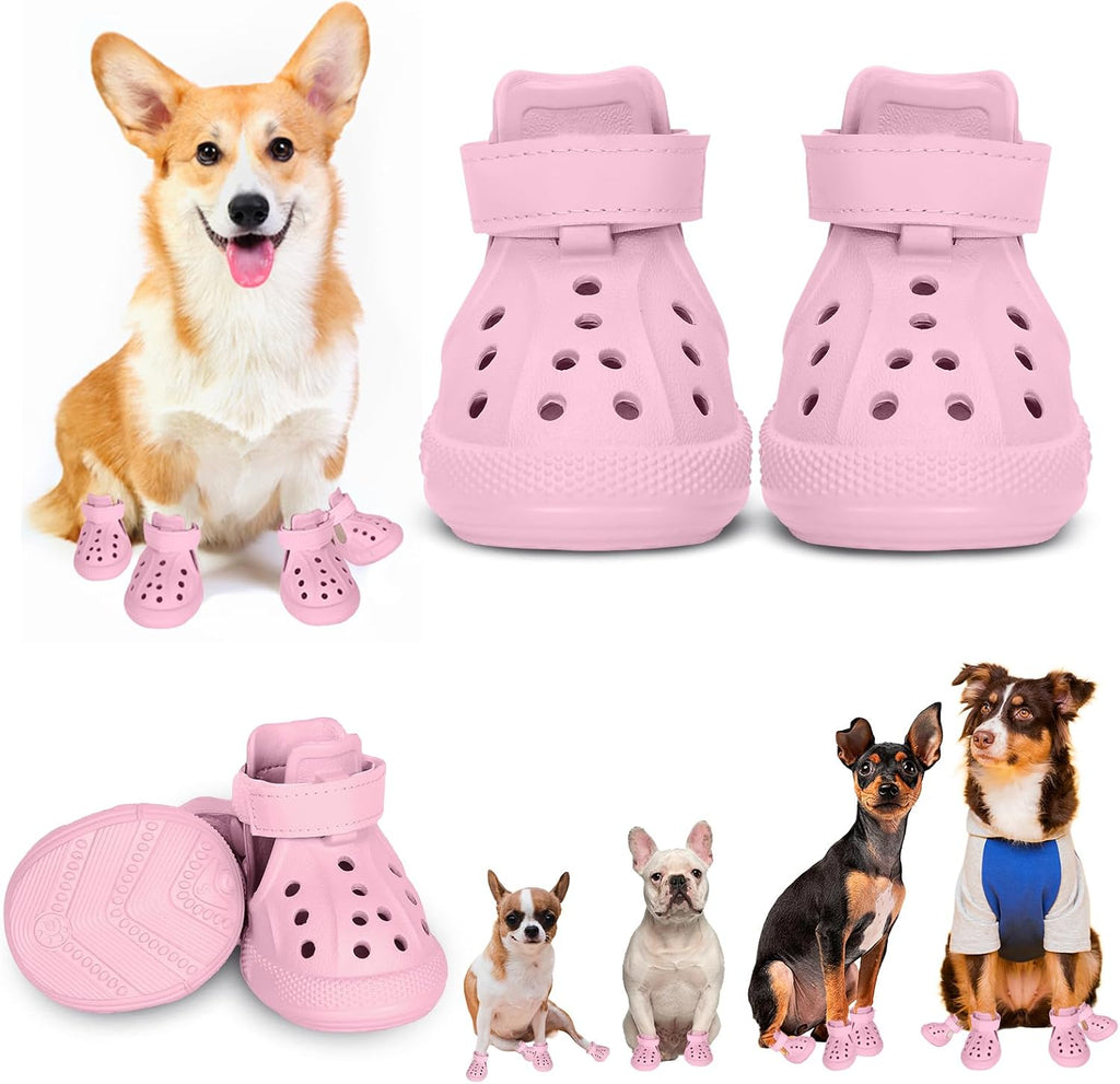Dog Shoes for Medium Large Size, Breathable Dog Shoe for Hot Pavement, Dog Booties and Paw Protectors, Non-Slip Waterproof Dog Sandals Boots with Reflective for Rain, Summer, Hiking, Snow (Size 5)