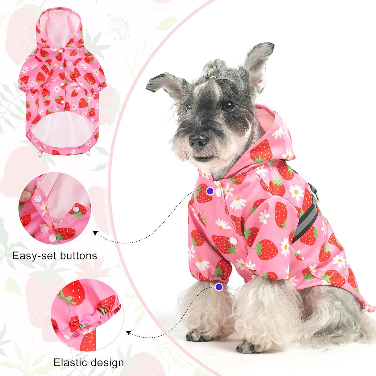 BEAUTYZOO Dog Raincoats for Medium Dogs, Waterproof Rain Jacket with Hood