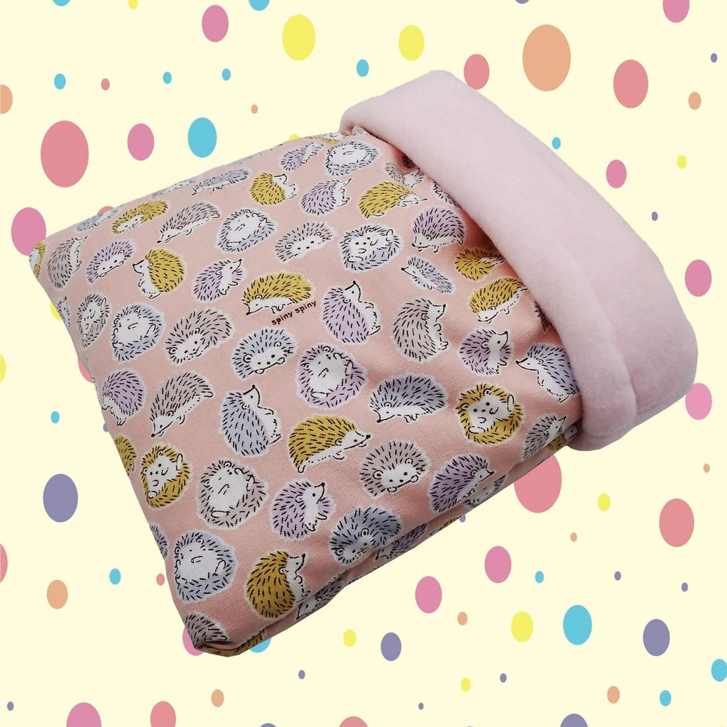Handmade Sleeping Bag Pouch Hideout Cave for Hedgehog Guinea Pig Hamster Rat Ferret Hamster Squirrel and Other Small Animal Beds (Pink)