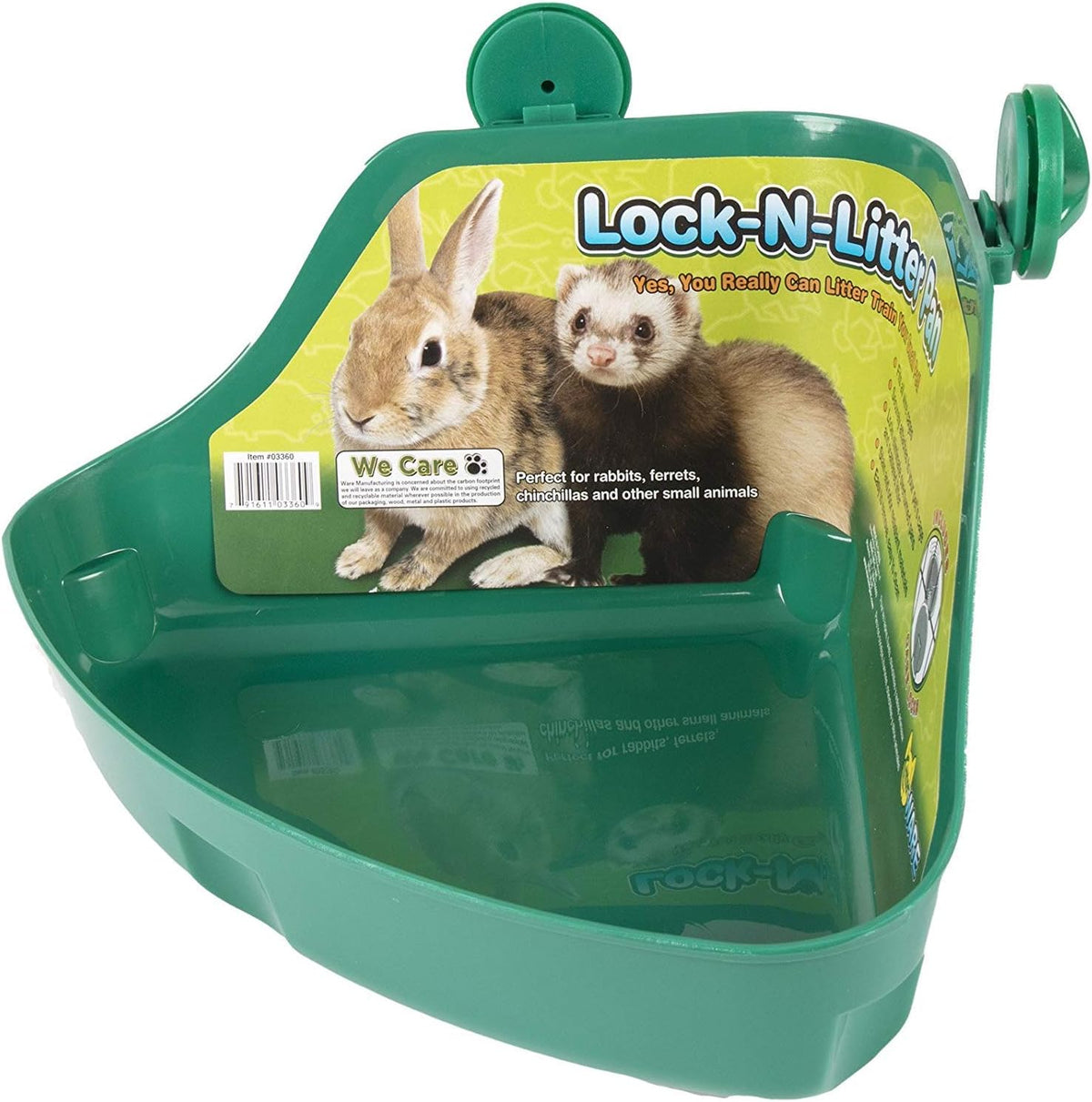 Ware Manufacturing (2 Pack) Plastic Lock-N-Litter Pan for Small Pets - Size Regular