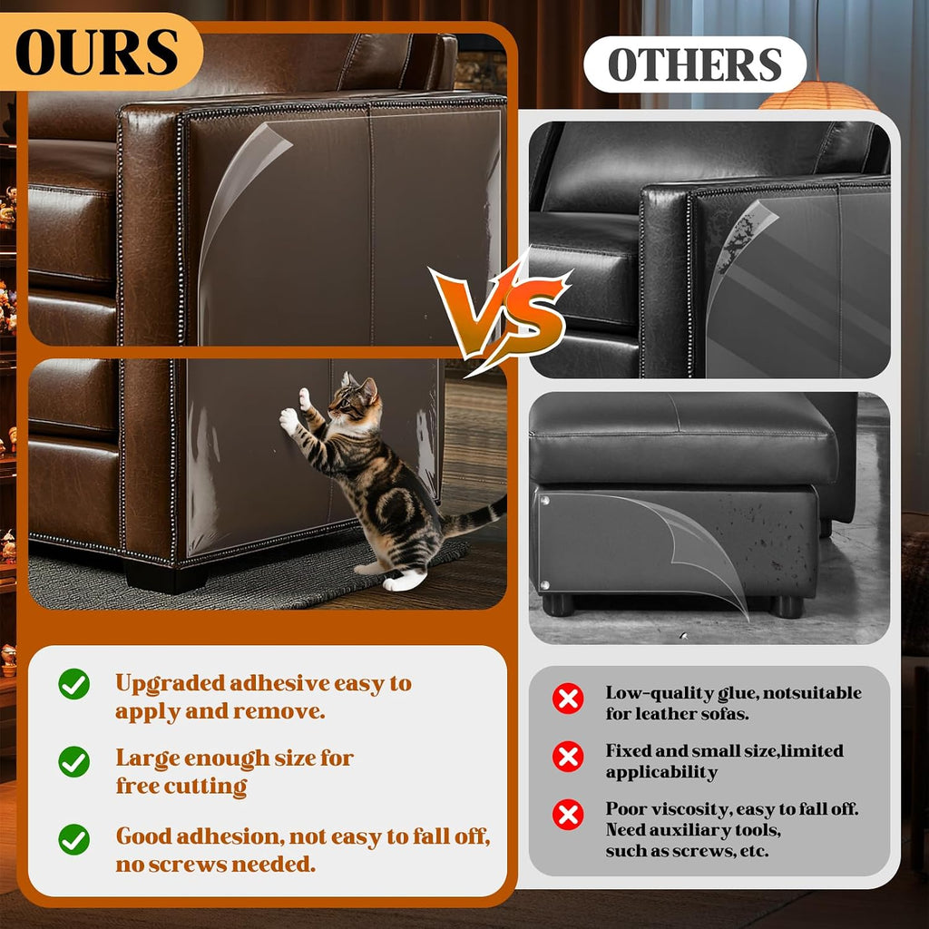 PJT 200"x16" Cat Scratch Furniture Protector - Design for Leather Couch