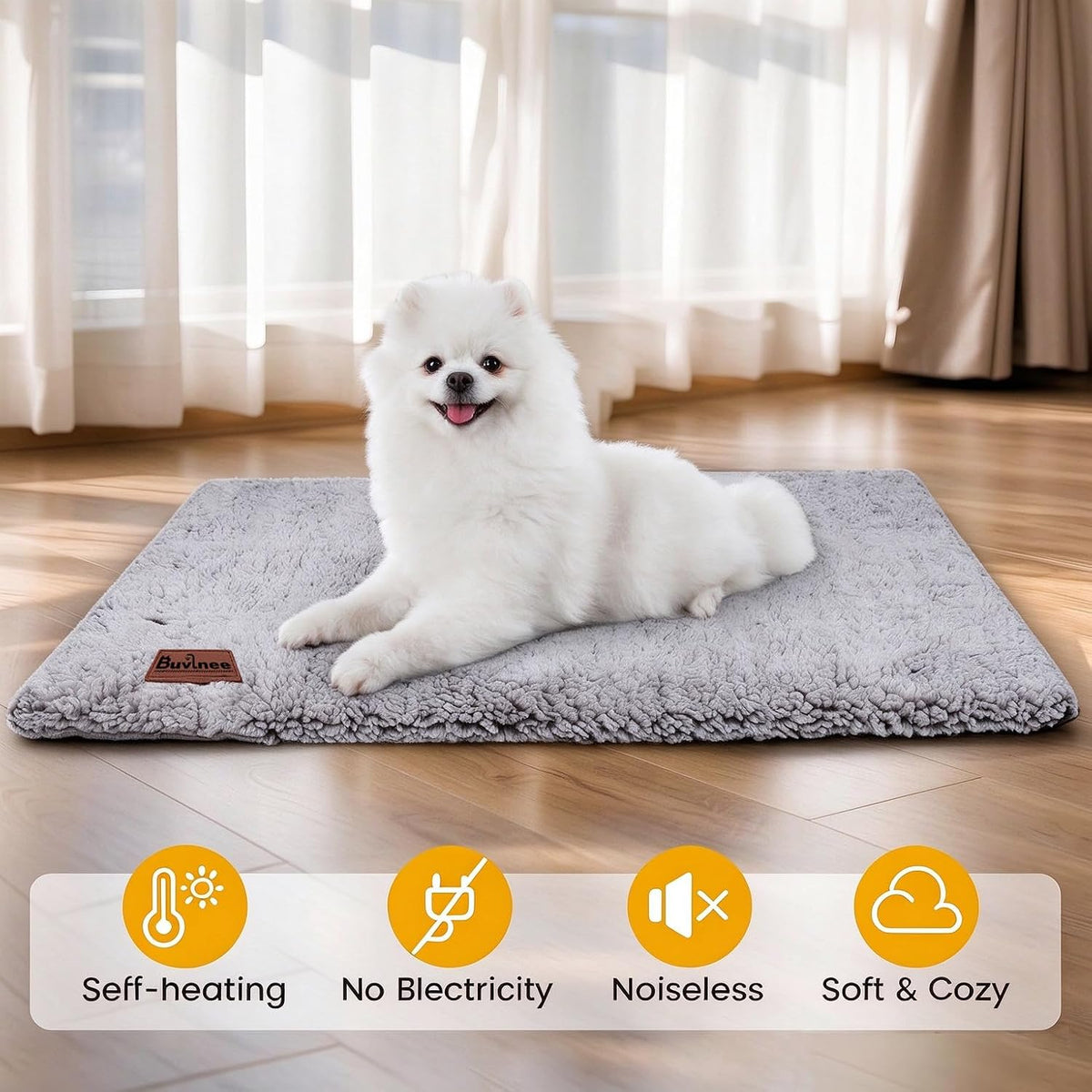 Self Warming Cat Bed, Self Heating Mat for Dog, Extra Warm Thermal Pet Pad