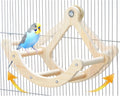 Bird Perch Toy, Wooden Interactive Rocking Parakeet Toys and Perches