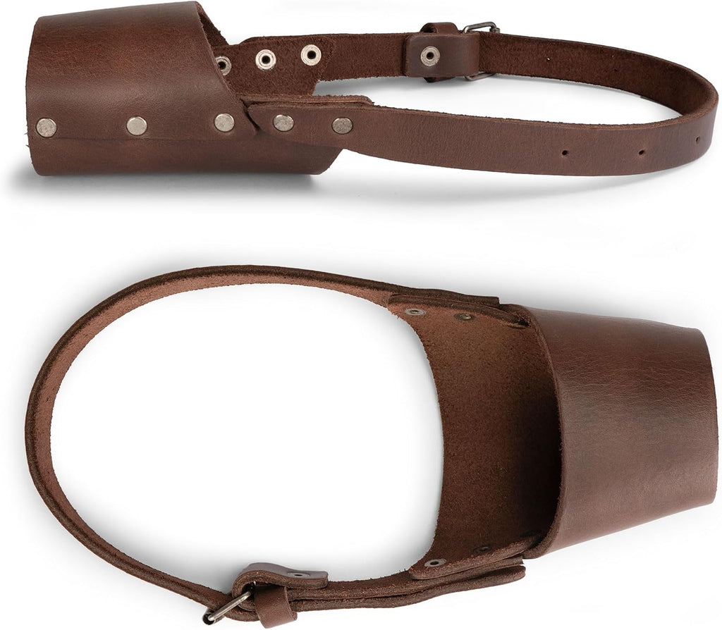 Hide & Drink, Leather Dog Muzzle Guard, Secure Pet Accessory, Pitbull German Shepherd & Any Breeds, Small Medium Large, Handmade (Large)