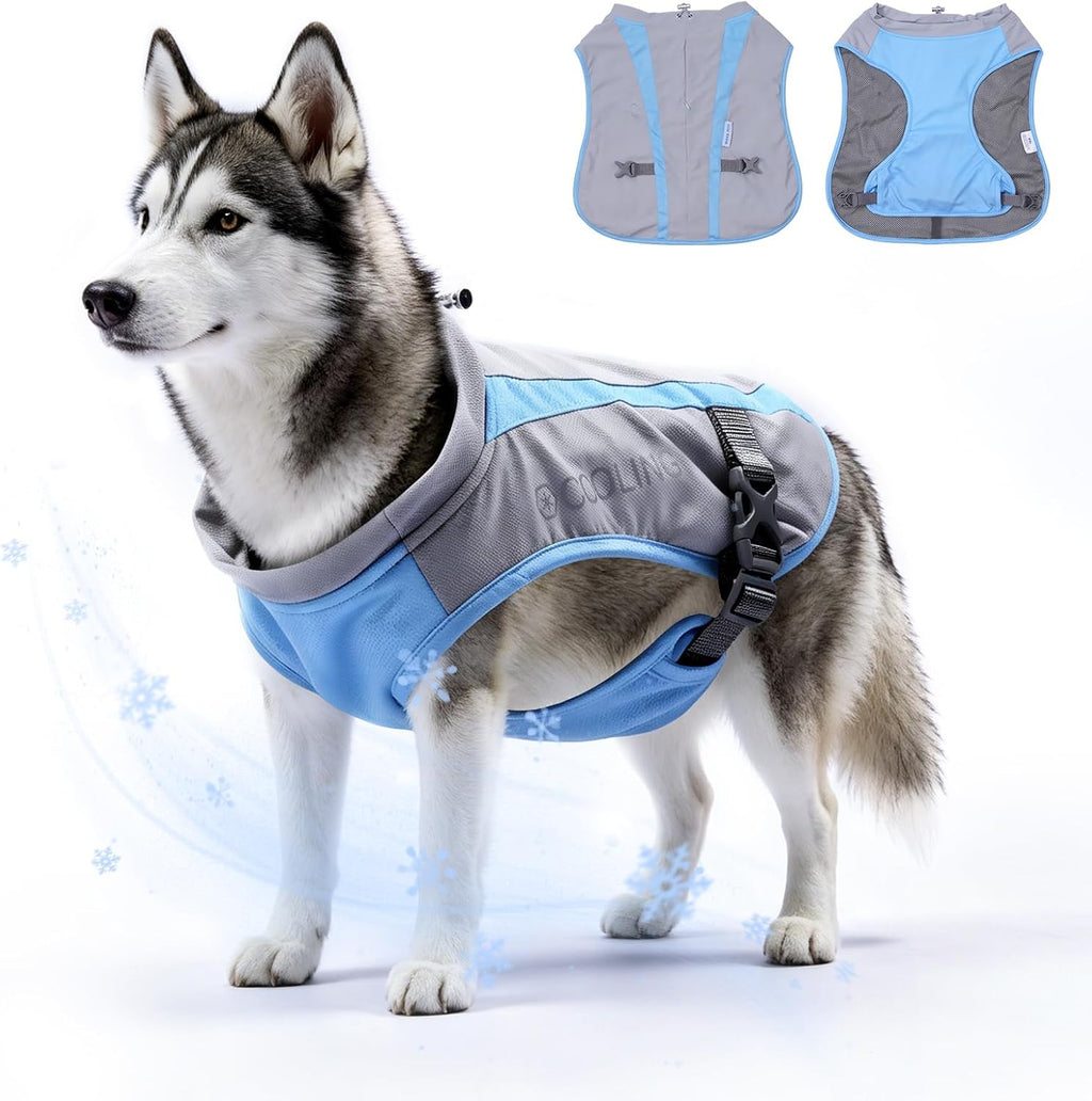 Mora Pets Dog Cooling Vest Lightweight UV Protective Light Gray Blue S
