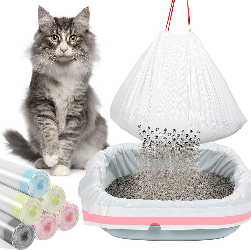 Jutom 84 Count Jumbo Sifting Cat Litter Box Liners with Holes 36''x18''