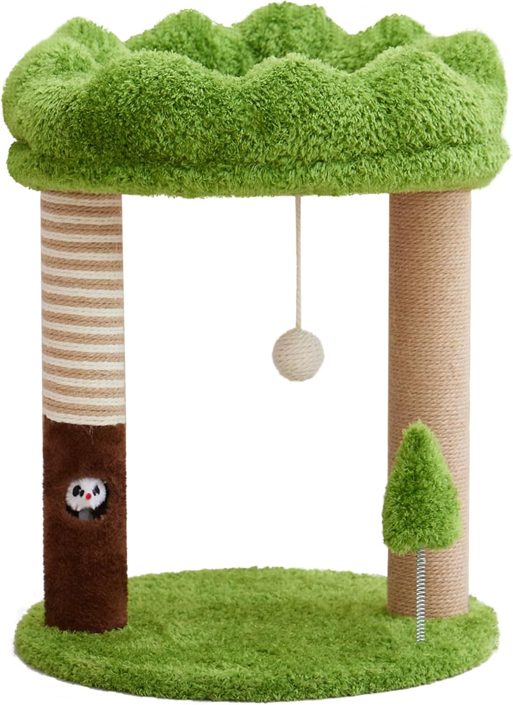WOOCHPET 21" Small Cat Tree  with 2 Scratching Posts and Perch Bed