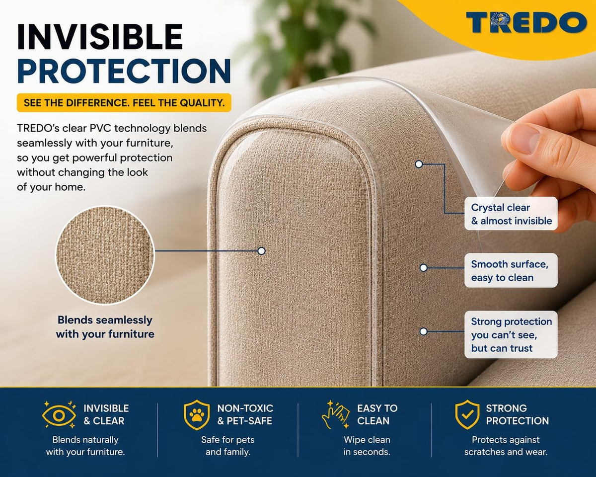TREDO Cat Scratch Couch Protector 12 Pack, 17 x 12 in, 50 Twist Pins
