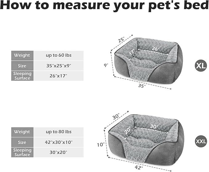 INVENHO XX-Large Dog Bed Rectangle Washable Orthopedic Soft Calming Sleeping - Image 3