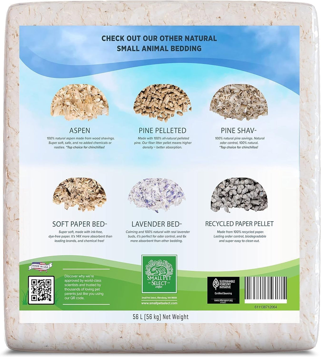 Small Pet Select White Paper Bedding, Guinea Pig, Odor Control, 56 L