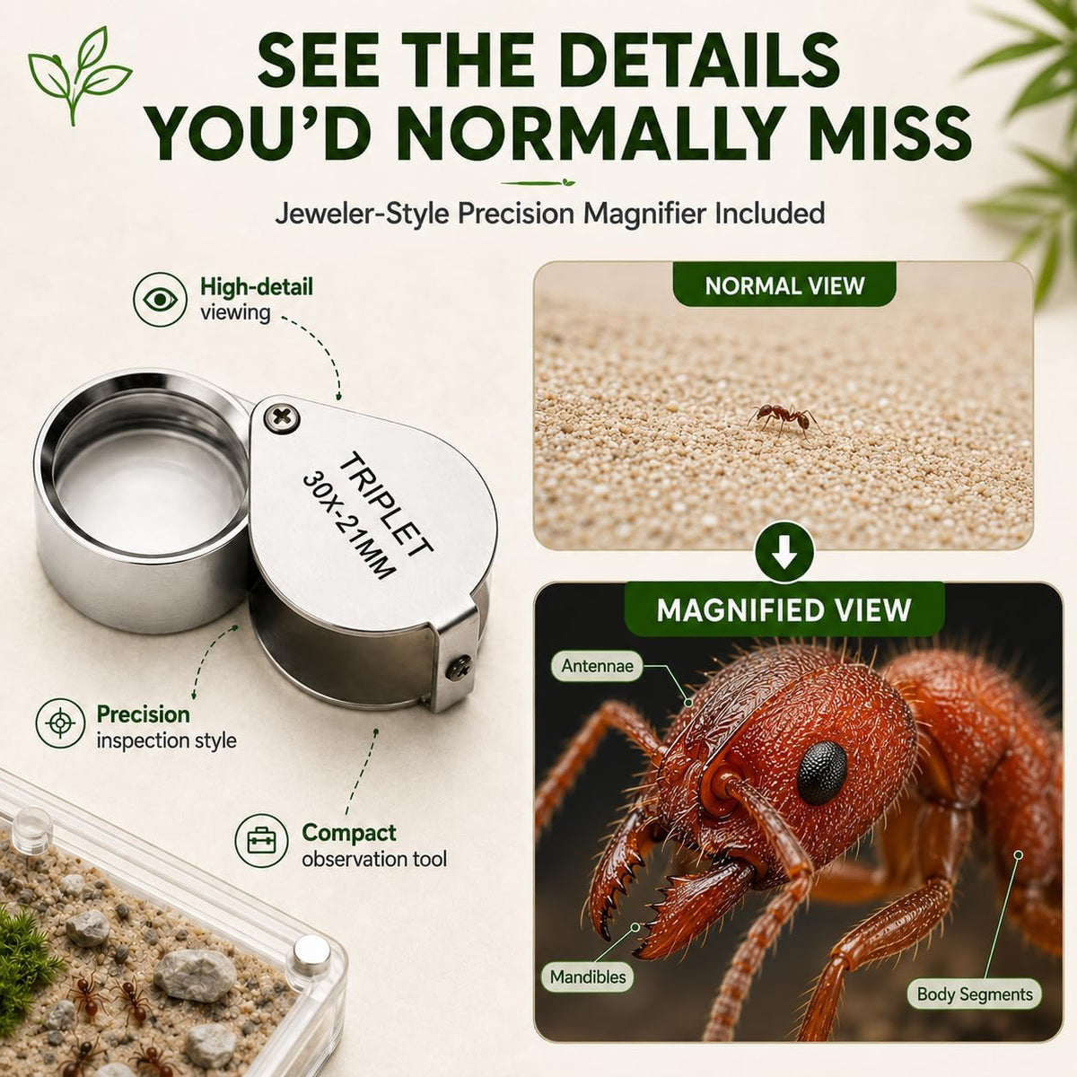 StackCore Stackable Series - White Habitat-(Flat Ant Nest) with Starter Tool Kit