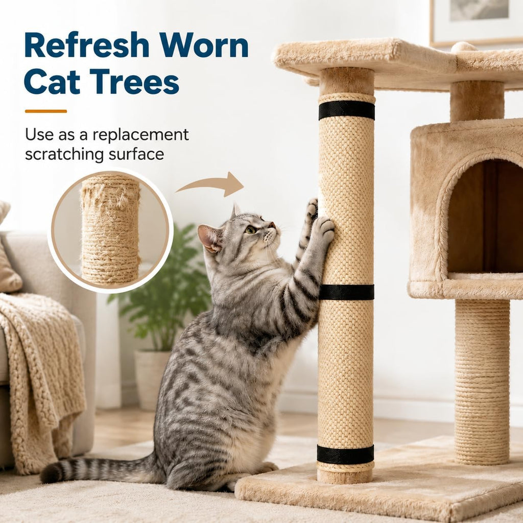 Cats Scratching Wrap 2PCS Table Clothes with Sisal for Wooden Legs Banister