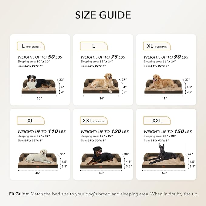 Orthopedic Dog Beds for Large Sized Dogs, Waterproof Egg Crate Foam Large Dog - Image 5