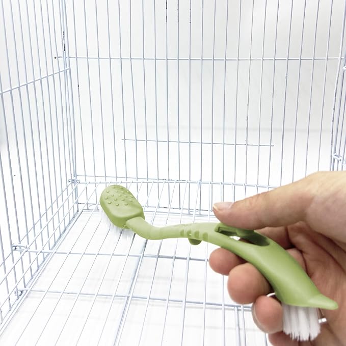 Bird Cage Cleaning Brush, Two Brush Heads, Long-Handled Tool - Image 8