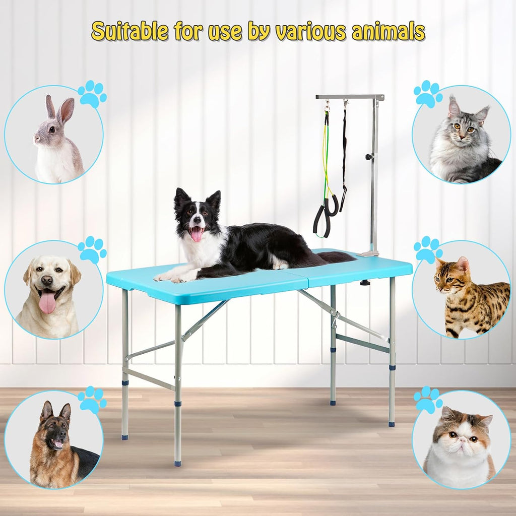 PKNYBZN 47'' Foldable Dog Grooming Table with Arm