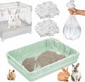 120 Pcs Disposable Plastic Cage Liners 27x19 in Clear Bunny Litter Box Liner