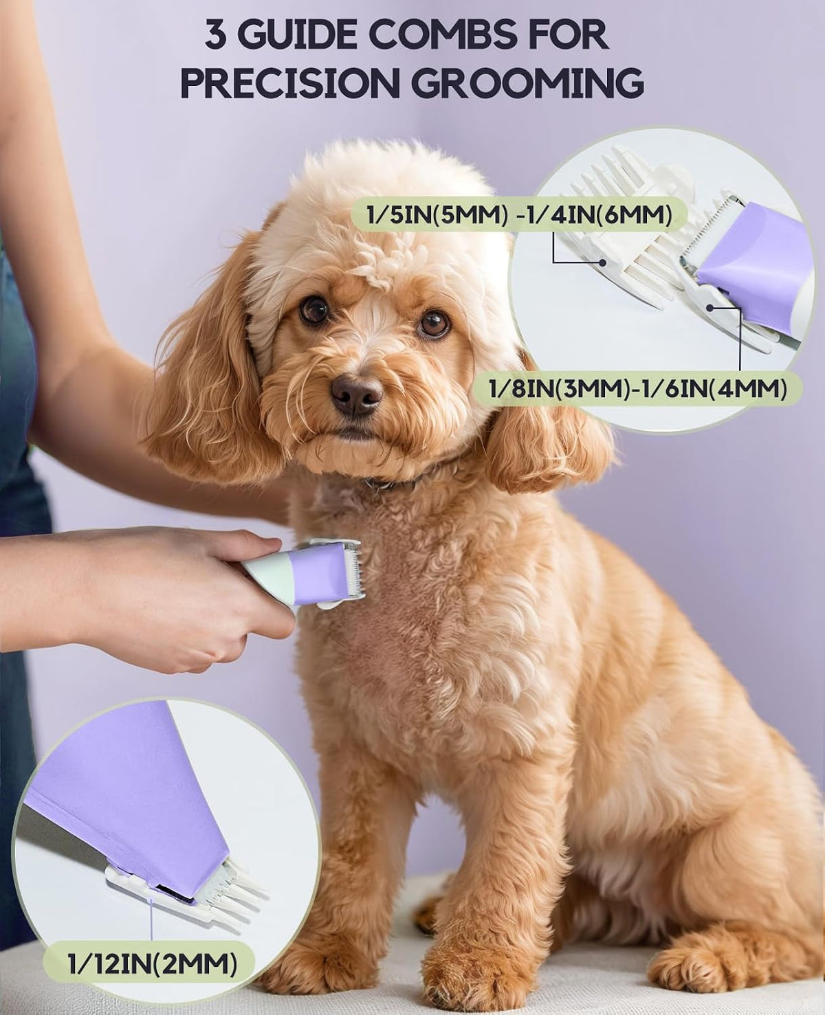 4 in 1 Rechargeable Dog Clippers Grooming Kit with 2 Speeds and Low Noise