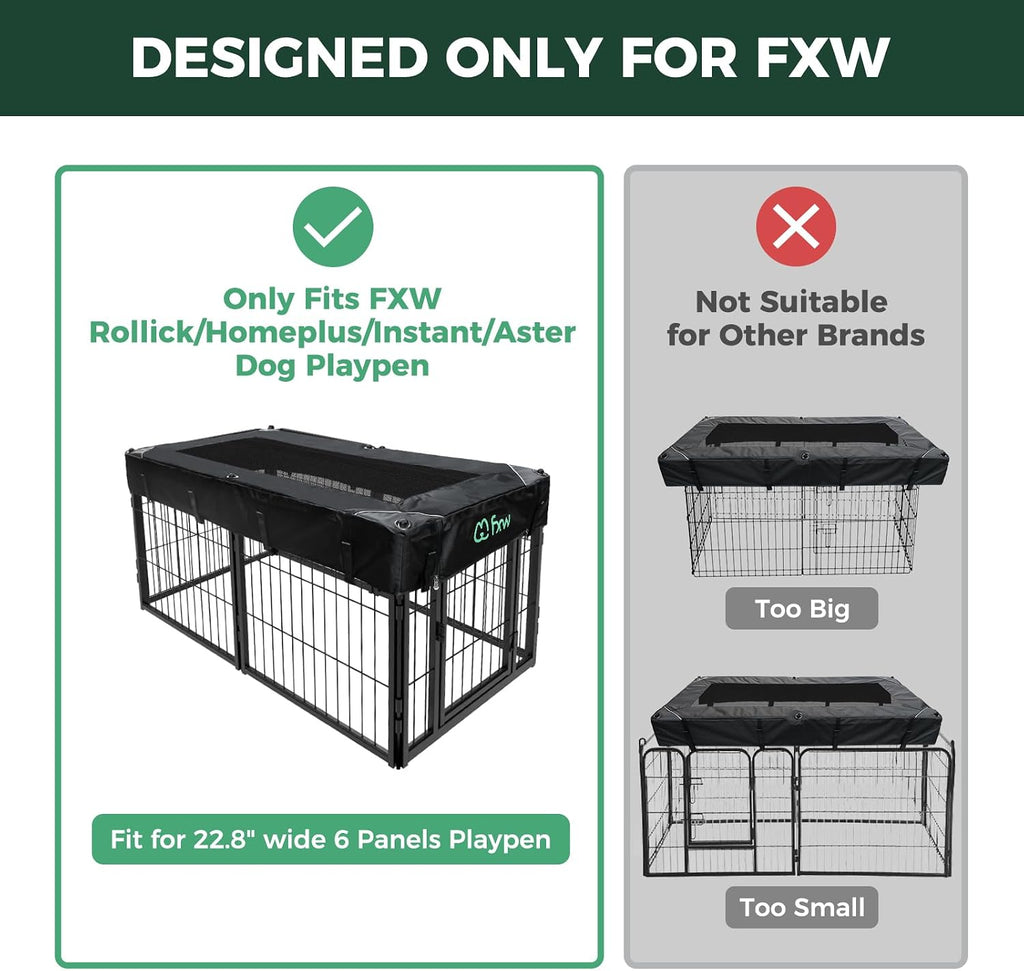 FXW Mesh Top Cover for 24" H 6-Panel Dog Playpen, Rectangle