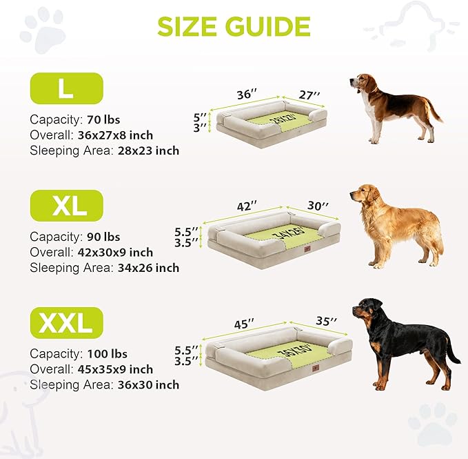 Orthopedic Dog Beds for Large Medium Dogs, Big Waterproof Memory Foam Pet Couch - Image 4