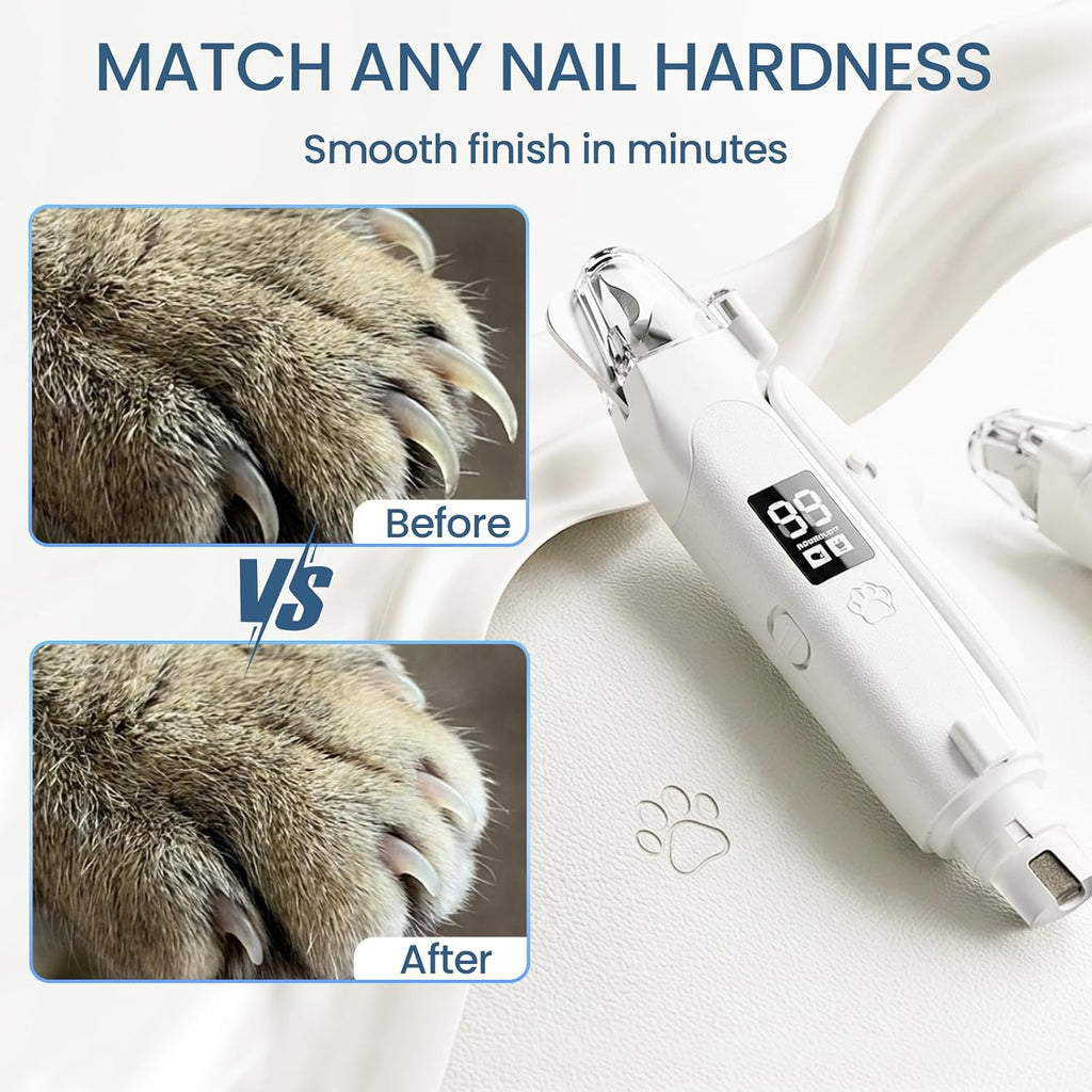 Dog Electric Nail Clippers & Grinder with LED Light,Quiet Cat Nail Trimmer