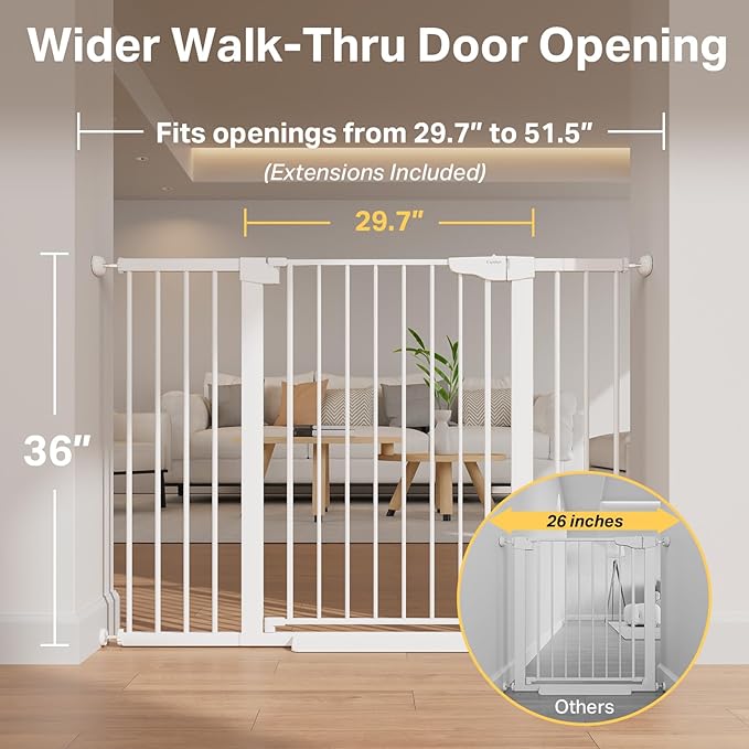 Cumbor 36" Extra Tall 29.7"-51.5" Baby Gate - Image 3