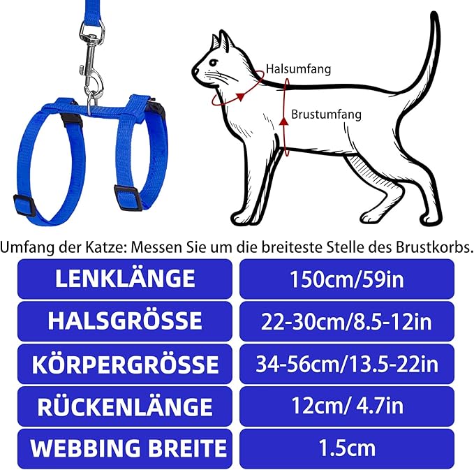 PUPTECK Adjustable Cat Harness and Leash Set Escape Proof Kitten Strap Collar - Image 2