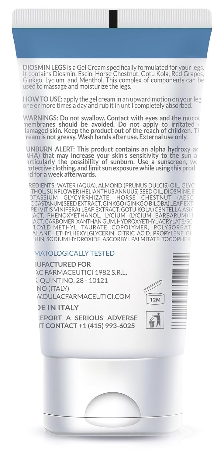 Dulac - Diosmin Legs, Refreshing Gel Cream for Daily Leg Care, 5.07 Fl Oz
