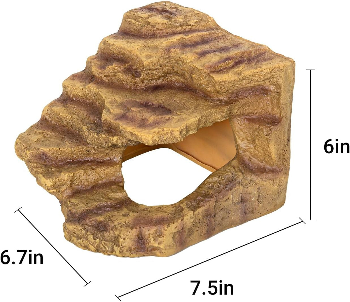 Resin Reptile Hideout Cave Reptile Habitat Tank Decor Terrarium Accessories for Bearded Dragon Leopard Gecko Lizards Turtle