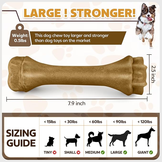 Dog Toys for Aggressive Chewers, Indestructible Bones for Aggressive Chewers - Image 2