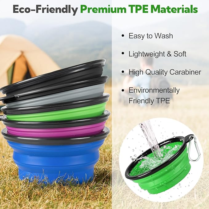 Collapsible Dog Bowl 2 Pack, Dog Water Bowls - Image 5