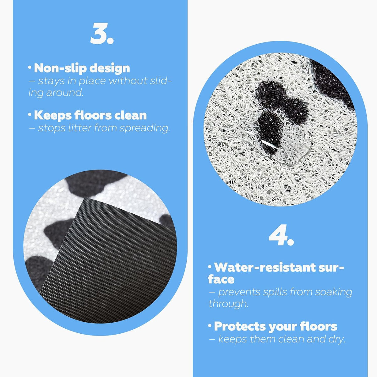 Doro Cat Litter Mat, 23 x 15 Inch Waterproof Litter Trapping Mat