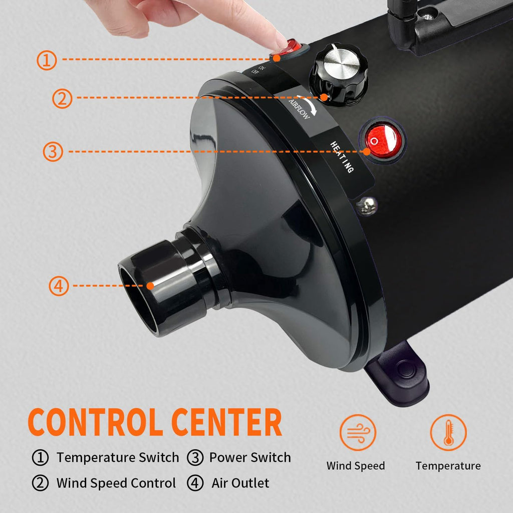 Dog Dryer for Pet Grooming, High-Velocity Force Blow Dryer