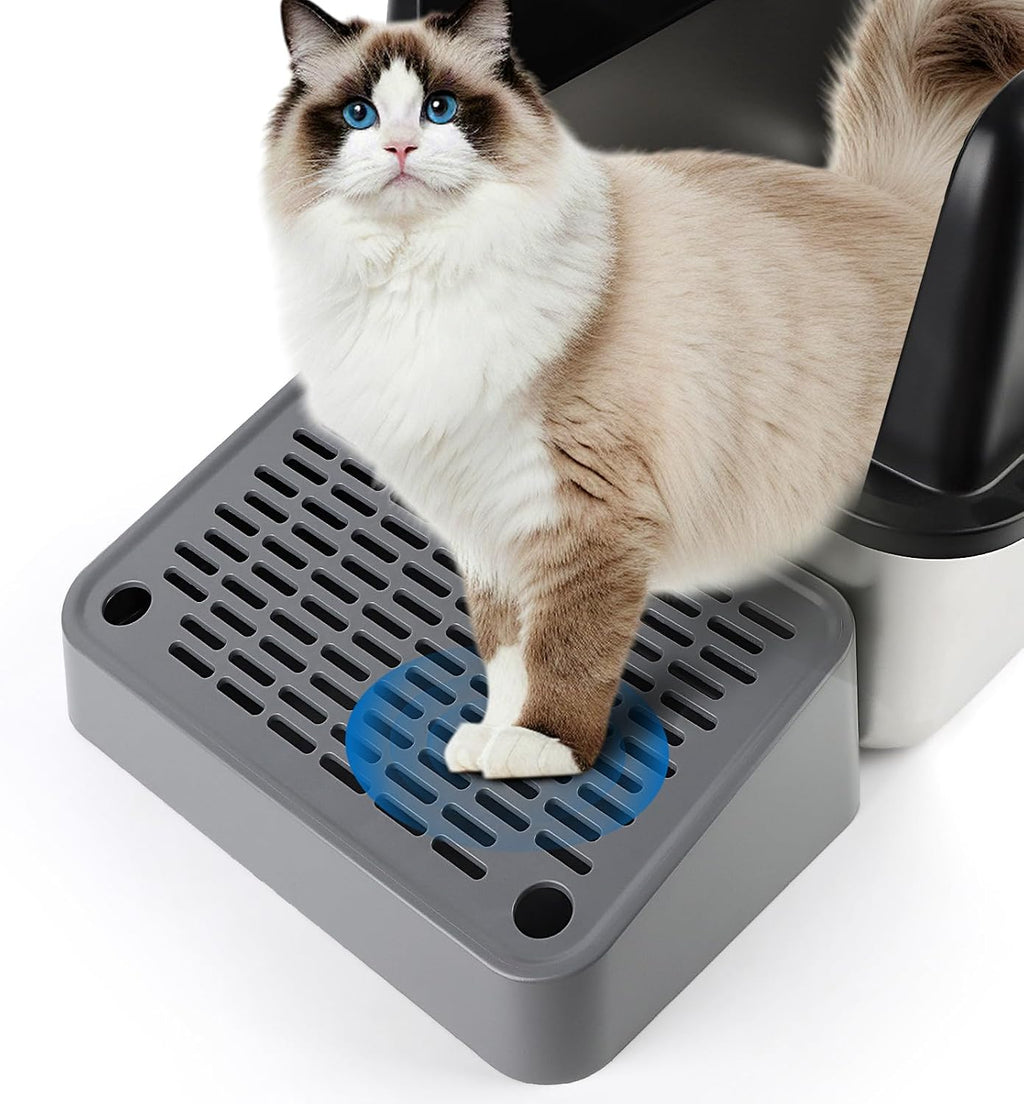 Cat Litter Box Step, Large Cat Step Ramp with Filter Function, Grey