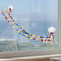 FlidRunest Suction Cup Wooden Bird Perch Stand Toy, Colorful Bird Parrot Ladder by FlidRunest