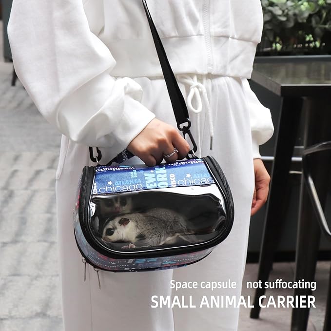 Transparent Small pet Carrier, Adjustable Shoulder Strap, Detachable Bamboo and - Image 2