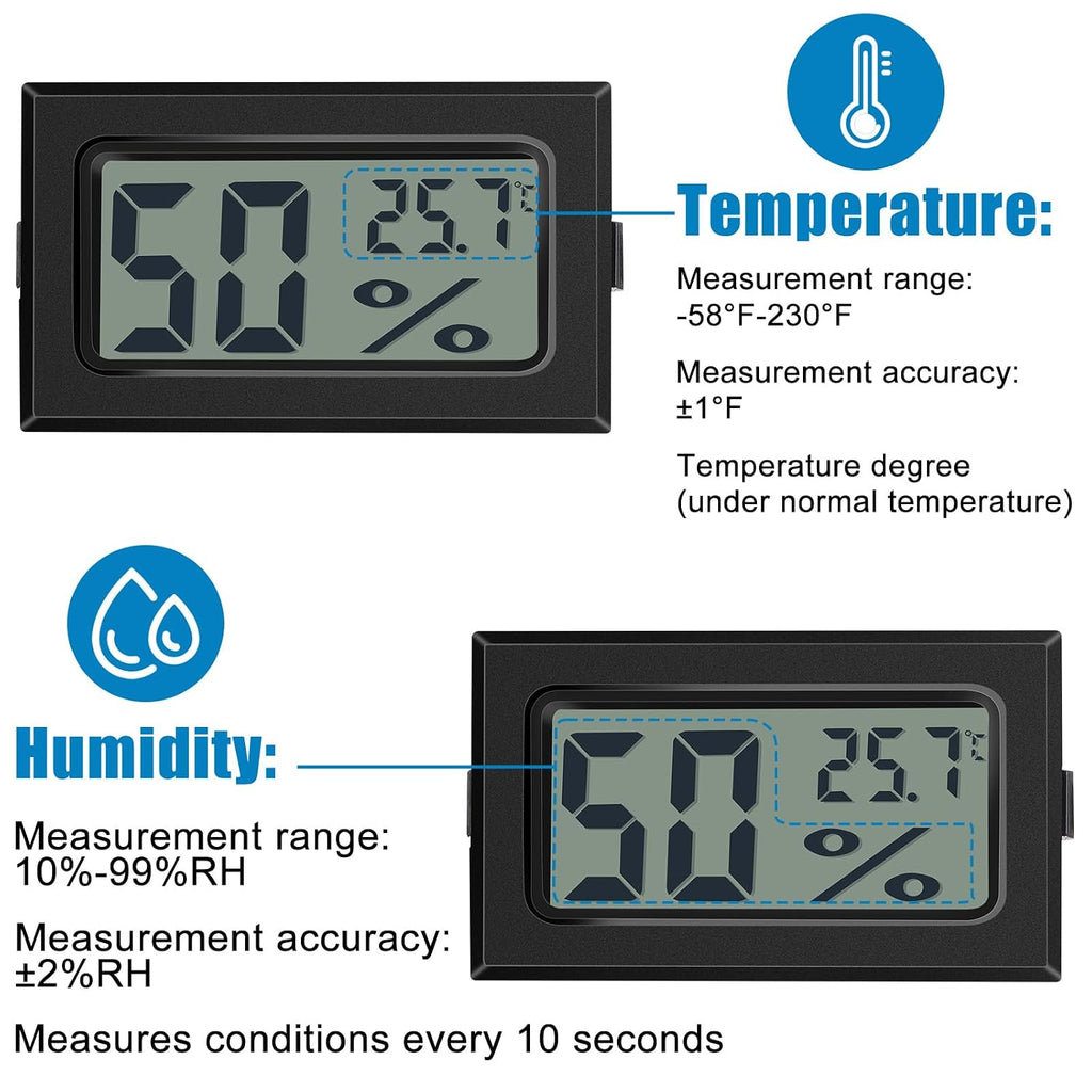 Kanayu 24 Pack Mini Humidity Meter Thermometer Indoor Humidity Monitor Bulk