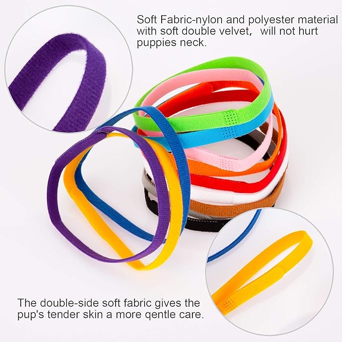 Luter 15 Colors 20x1cm Puppy Collars, Soft Adjustable Whelping Collars - Image 5
