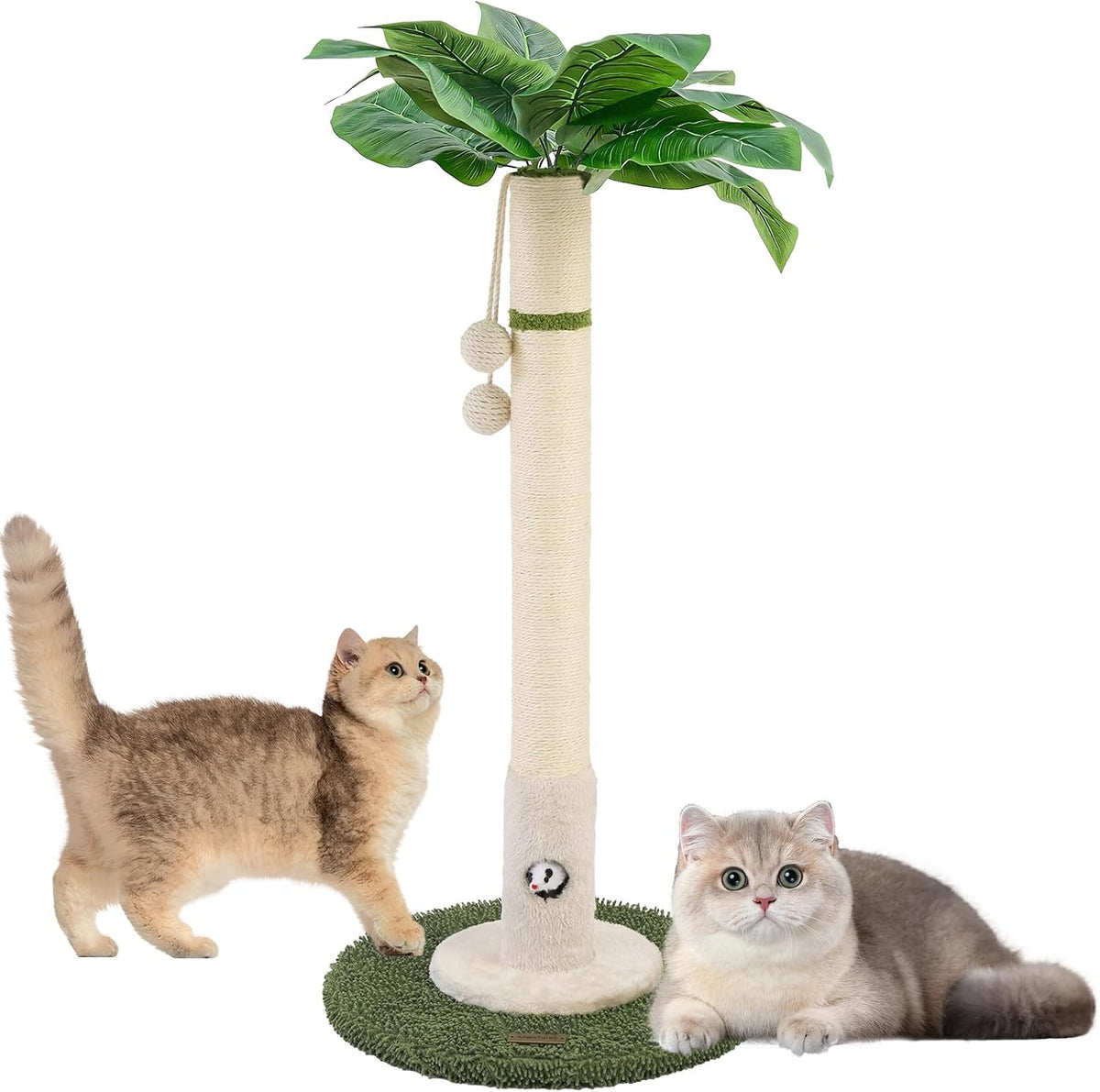 Woochpet 35" inch Cat Scratching Post,sisal cat Scratcher Tree with Leaves