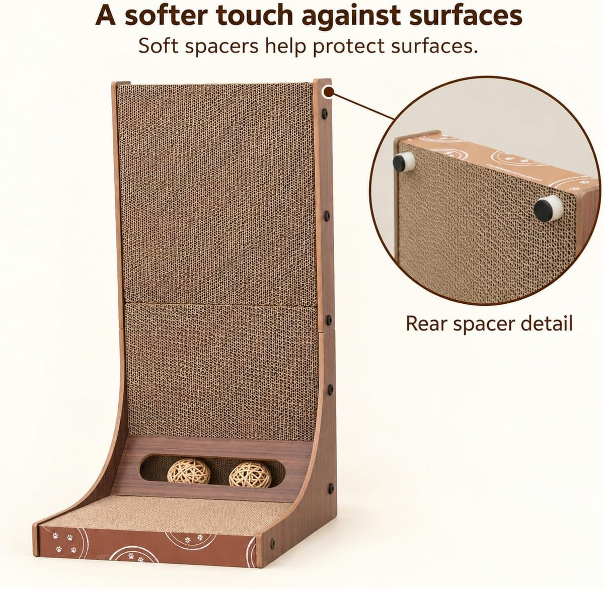 Petpals Corrugate Cardboard Cat Scratching Pad, 24" Double Side L Shaped
