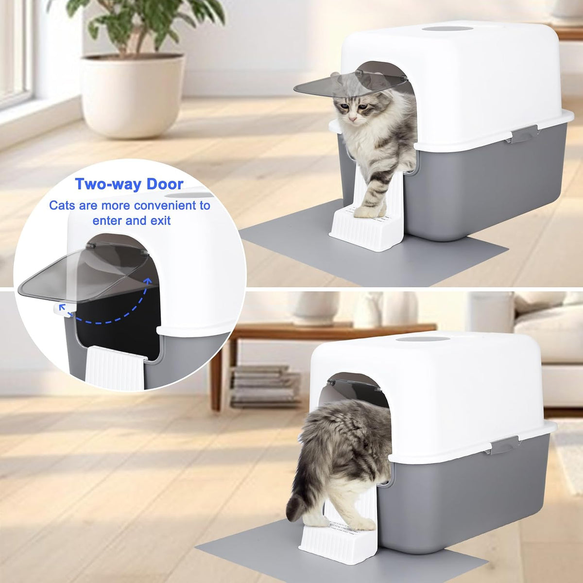 Sfozstra Enclosed Cat Litter Box: Odor Control Leak Resistant Design