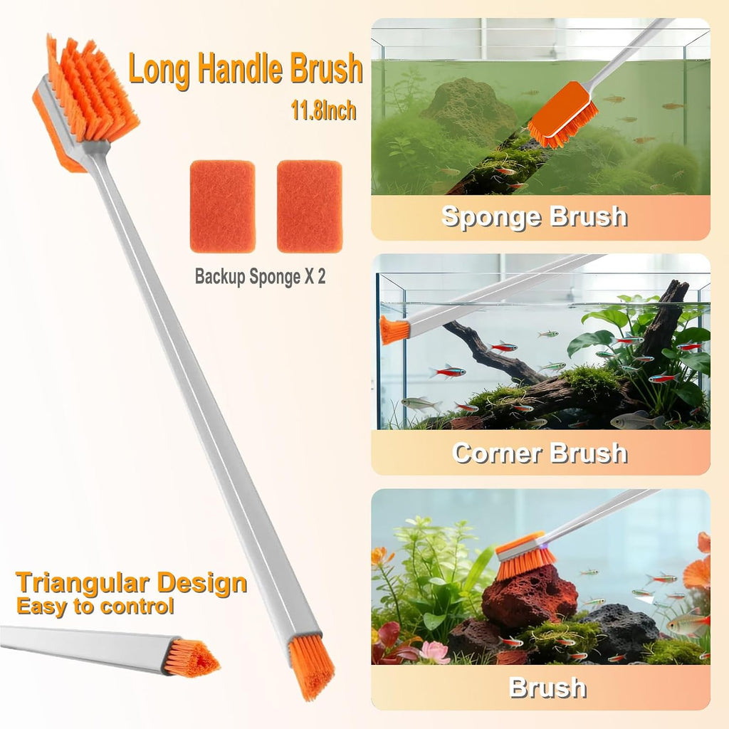 Carefree Fish Compact Aquarium Siphon Vacuum with Brush