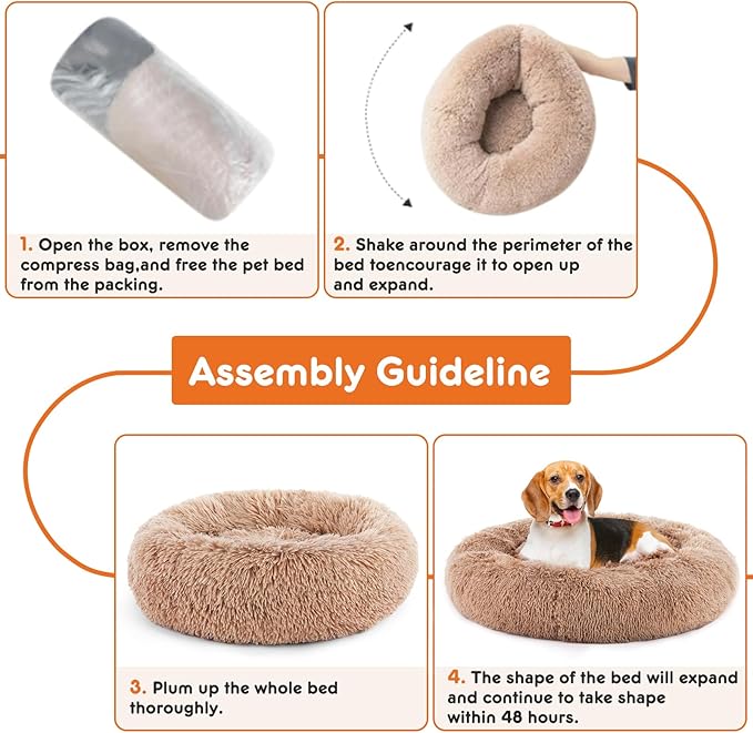 Sweetcrispy Donut Dog Bed, XL Large Round Calming Cat Bed - Image 4